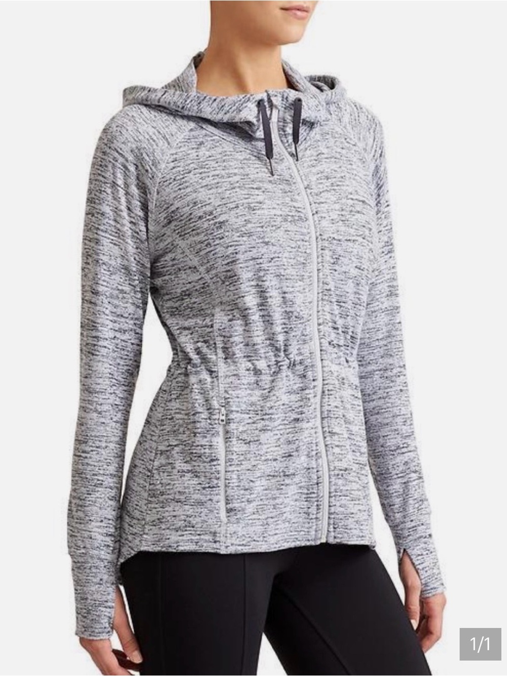Athleta Heathered Gray Hoodie Sweater